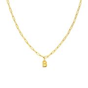 Stalen goldplated ketting closed forever letter B (1071415)