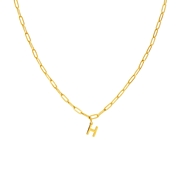Stalen goldplated ketting closed forever letter H (1071421)