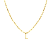 Stalen goldplated ketting closed forever letter L (1071425)