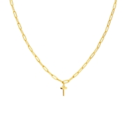 Stalen goldplated ketting closed forever letter T (1071433)