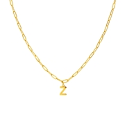 Stalen goldplated ketting closed forever letter Z (1071439)