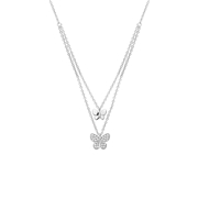 Halskette aus 925er Silber, doppelreihig, Schmetterling (1071536)