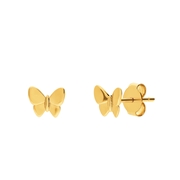 Zilveren goldplated oorknoppen vlinder (1071545)
