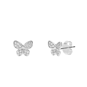 Zilveren oorknoppen vlinder zirkonia (1071546)