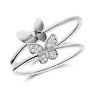 Zilveren ringen set vlinder zirkonia (1071548)