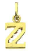 14 karaat geelgouden letterhanger met zirkonia (1017526)
