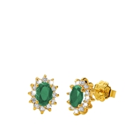 Vergoldete Ohrringe mit Smaragd und Zirkonia von Eve (1018126)
