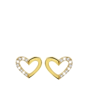 Eve goldplated oorbellen hart met zirkonia (1020978)