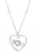 Zilveren ketting hart  (1024078)