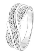 Zilveren S&D ring met diamant (1024392)