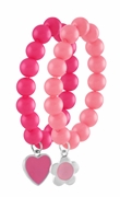 Byoux Armbänder rosa, Herz/Blume (1024701)