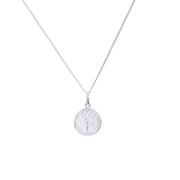 Zilveren collier met hanger levensboom (1026330)