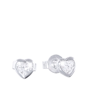Zilveren oorbellen hart zirkonia (1026352)