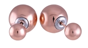 Doppelte Ohrringe aus rotvergoldetem Edelstahl (1027195)