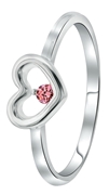Zilveren ring hart met roze zirkonia (1031149)