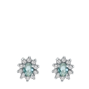 Silber-Ohrringe mit hellblauem Zirkonia (1036598)