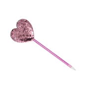 Kugelschreiber mit rosafarbenen, herzförmigen Pailletten (1055160)