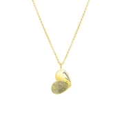 Zilveren ketting gold hart vingerafdruk&gravering (1058486)