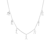 Zilveren naamchoker dangling letters (1059069)
