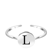 Zilveren ring alfabet verstelbaar rhodiumplated (1059539)