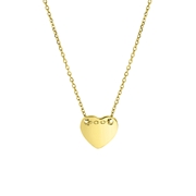Zilveren ketting&hanger gold graveer hart (1059566)