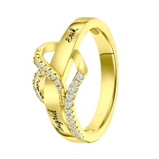 Ring, 925 Silber, vergoldet, Gravur, Herz, Zirkonia (1060209)
