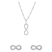 Zilverkleurig bijoux setje met infinity teken (1060912)