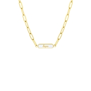 Stalen goldplated ketting hope emaille wit (1062178)