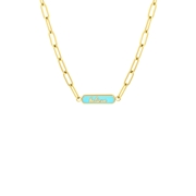 Stalen goldplated ketting believe emaille mint (1062181)