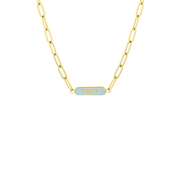 Stalen goldplated ketting inspire emaille blauw (1062182)