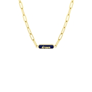 Stalen goldplated ketting dream emaille blauw (1062183)