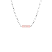 Stalen ketting love emaille roze (1062203)