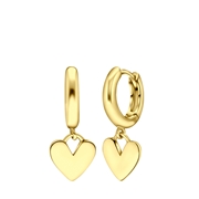 Gerecycled zilveren goldplated oorbellen hart (1066473)