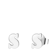 Stalen oorknoppen met hanger letter (1066552)