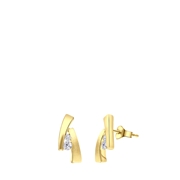 Ohrringe, 925 Silber, vergoldet, matt/glänzend, mit Zirkonia (1066576)