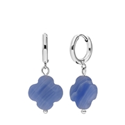 Ohrringe aus Edelstahl mit Lace-Achat-Anhänger in Blau (1066701)