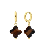 Ohrringe aus vergoldetem Edelstahl mit Tigeraugen-Anhänger (1066714)