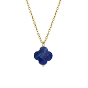 Halskette aus vergoldetem Edelstahl mit Lapis-Lazuli-Anhänger (1066726)