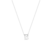 9 karaat witte ketting met letter hanger (1066812)
