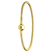Goldplattiertes Armband aus Edelstahl mit Schlangengliedern und rundem Verschluss (1069000)