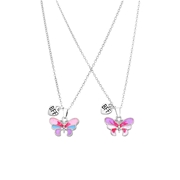 Zilverkleurige bijoux bff set met vlinder (1069155)