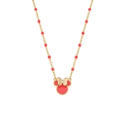 Zilveren goldplated ketting Minnie Mouse rood (1069553)