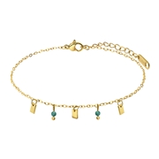 Stalen goldplated armband met blue lace agaat (1069835)