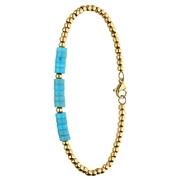 Stalen goldplated armband met turquoise (1069866)