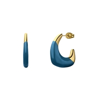 Ohrringe aus Edelstahl, vergoldet, Blau (1069891)