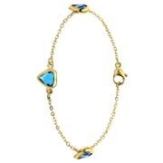 Armband aus Edelstahl, vergoldet, mit Herz, Blau (1069907)