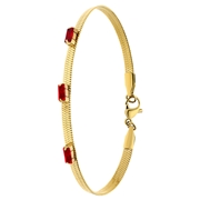 Stalen goldplated armband met bar rood (1069909)