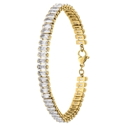 Stalen goldplated armband met wit (1069913)