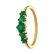 Stalen goldplated vintage ring met turquoise (1069957)