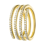 Ring aus 925er Silber, vergoldet, Spirale mit Zirkonia (1070007)